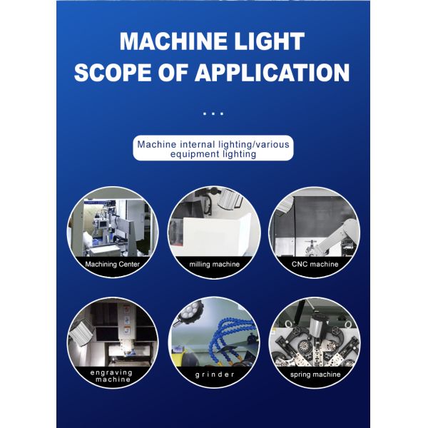 IP65 Adjustable LED Machine Tool Work Light 9W 810LM Full Aluminum Industrial Lamp