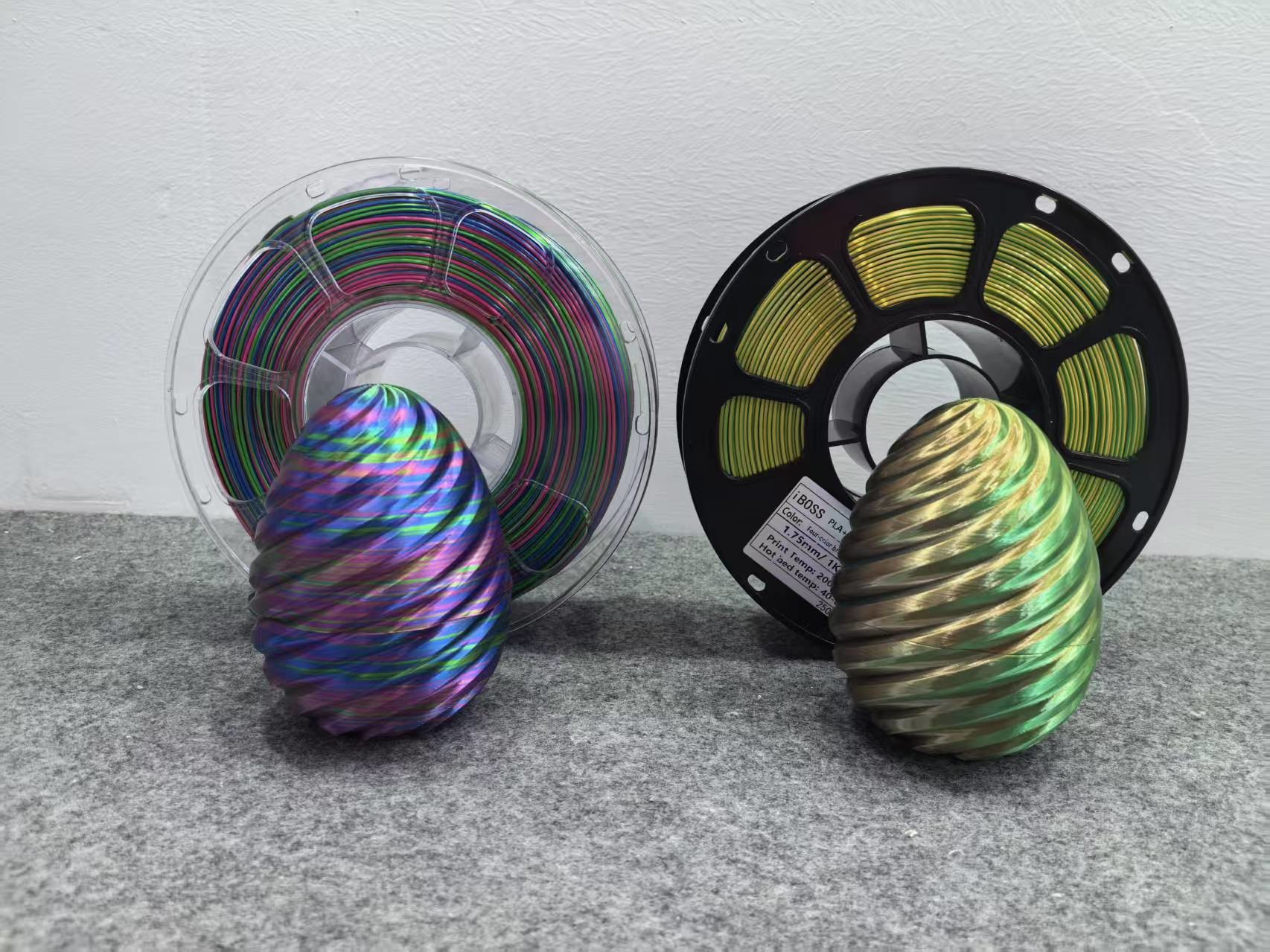 3D Printing Filament Multicolor Filament Spiral Colorful Red Blue Green PLA+ Color Change Filament 1.75mm