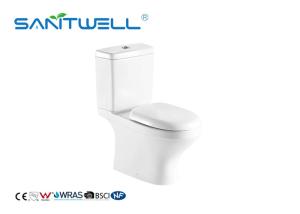 China Self Cleaning Glaze Close Coupled Wc Washdown Two Piece Toilet Antibacterial wholesale