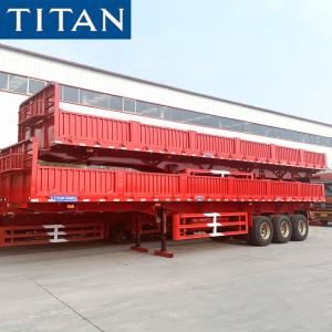China TITAN 60 tons dry goods carrier dropside trailer with side wall on sale