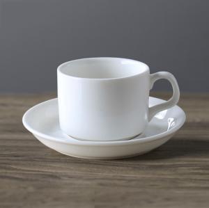 China White Coated Coffee Sublimation Mug Set With Spoon And Dish / Saucer wholesale