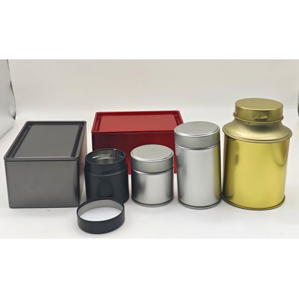 Offset Printed Round Tin Jars for Tea Candy Food Coffee Matcha Packaging Durable Metal Material