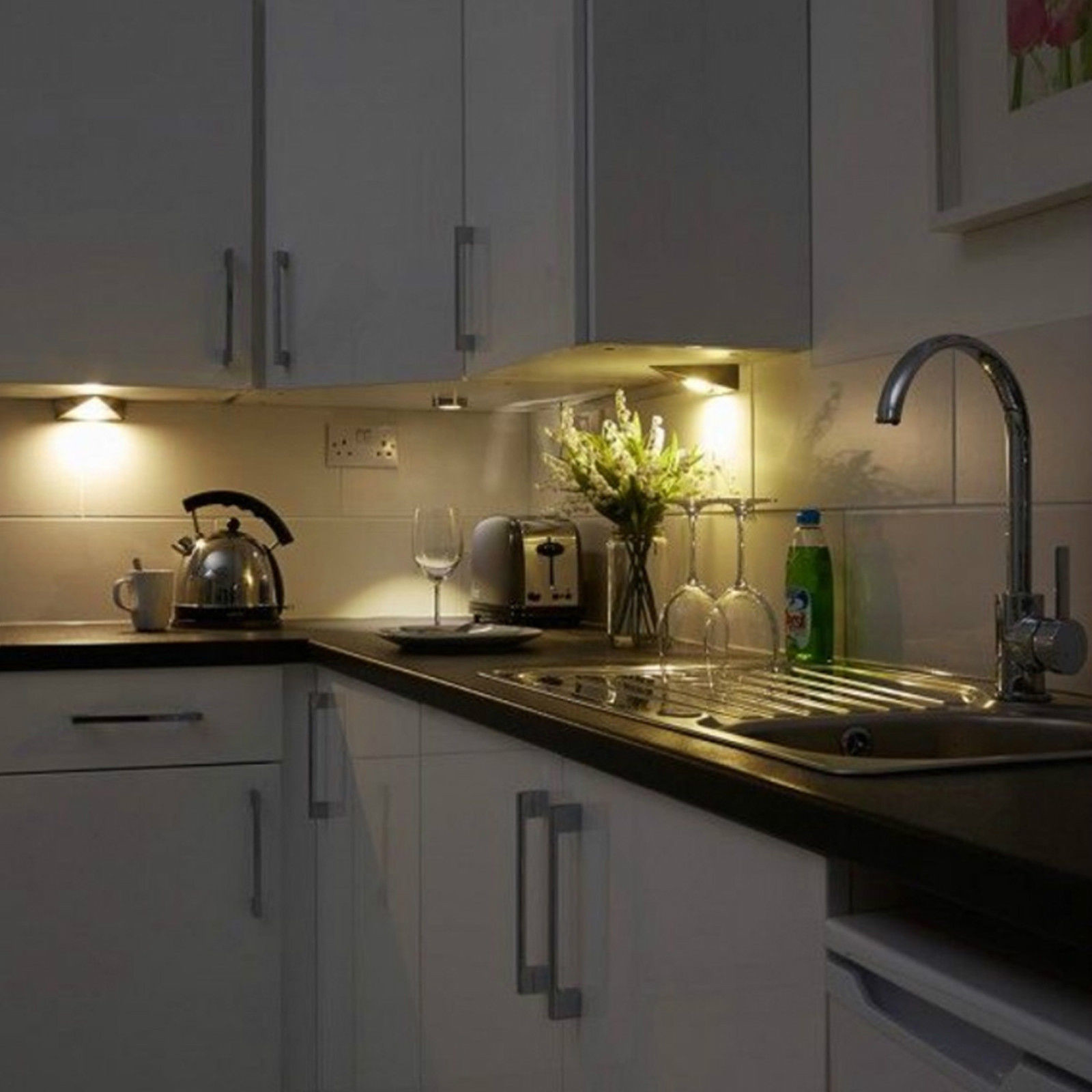 Round Shape 6W Undermount LED Cabinet Lights Warm White 2700K