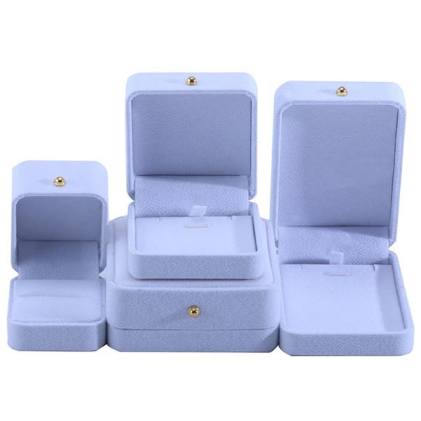 Customized White Velvet Jewelry Packaging Box for Necklace Bracelet Stud