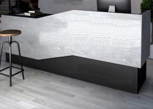 China Elegant Customized Size Retail Checkout Counter With Acrylic / Silkscreen Logo wholesale