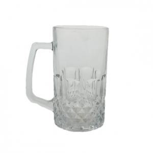 China Etched Clear Beer Glass Cup Drinking 600ML Large Beer Mug Classic Style on sale