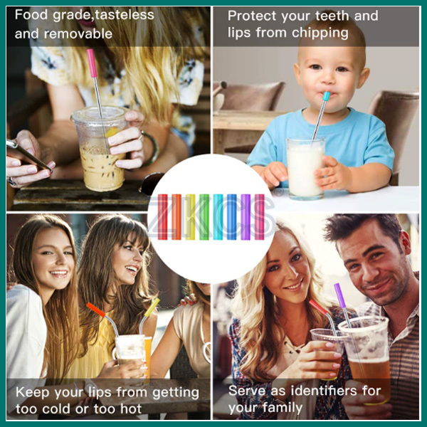 Soft and Reusable Silicone Straw Tips for Comfortable Drinking