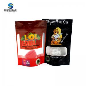 China Digital Printing Weed Packaging Bag Ziplock Mylar Weed Bag Stand Up Pouch For Kus Cannabdiol on sale