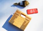 Vintage Rectangle Bamboo Evening Clutch Bags Box Shaped For Summer Vacation