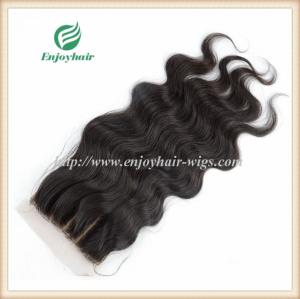 China Silk top closure5''x5'' brazilian virgin hair natural color body wave 10''-24''L three way wholesale