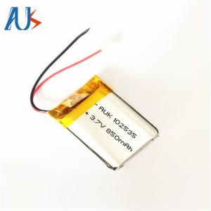 China Lithium Polymer Battery LiPo 3.7v 850mah Ultra Thin 102535 Battery wholesale