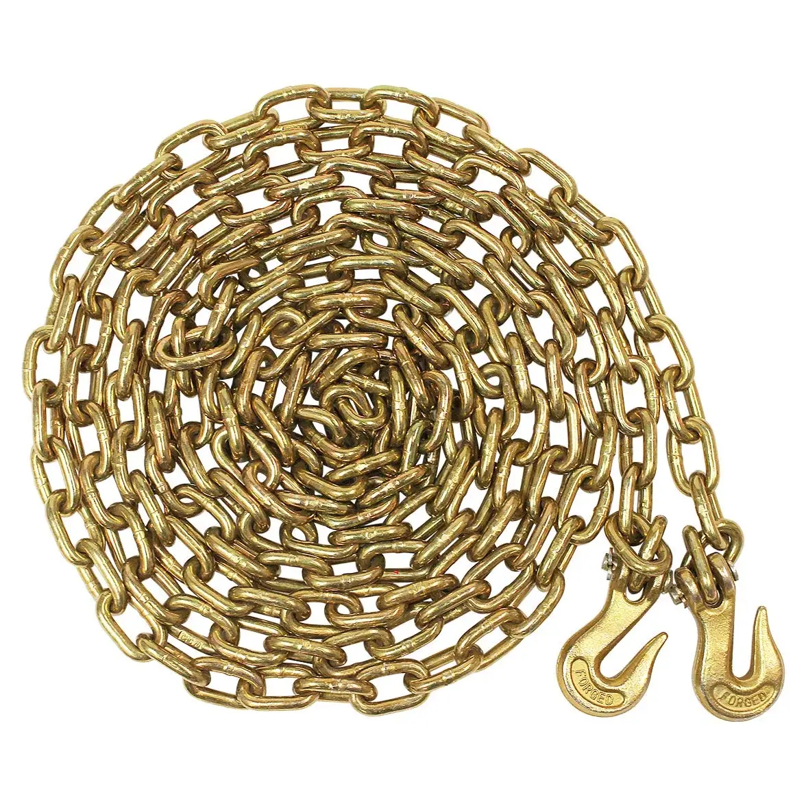 Nonstandard 3/8''x 20 ft Yellow Zinc G 70 Chain with 3/8" Clevis Grab Hook