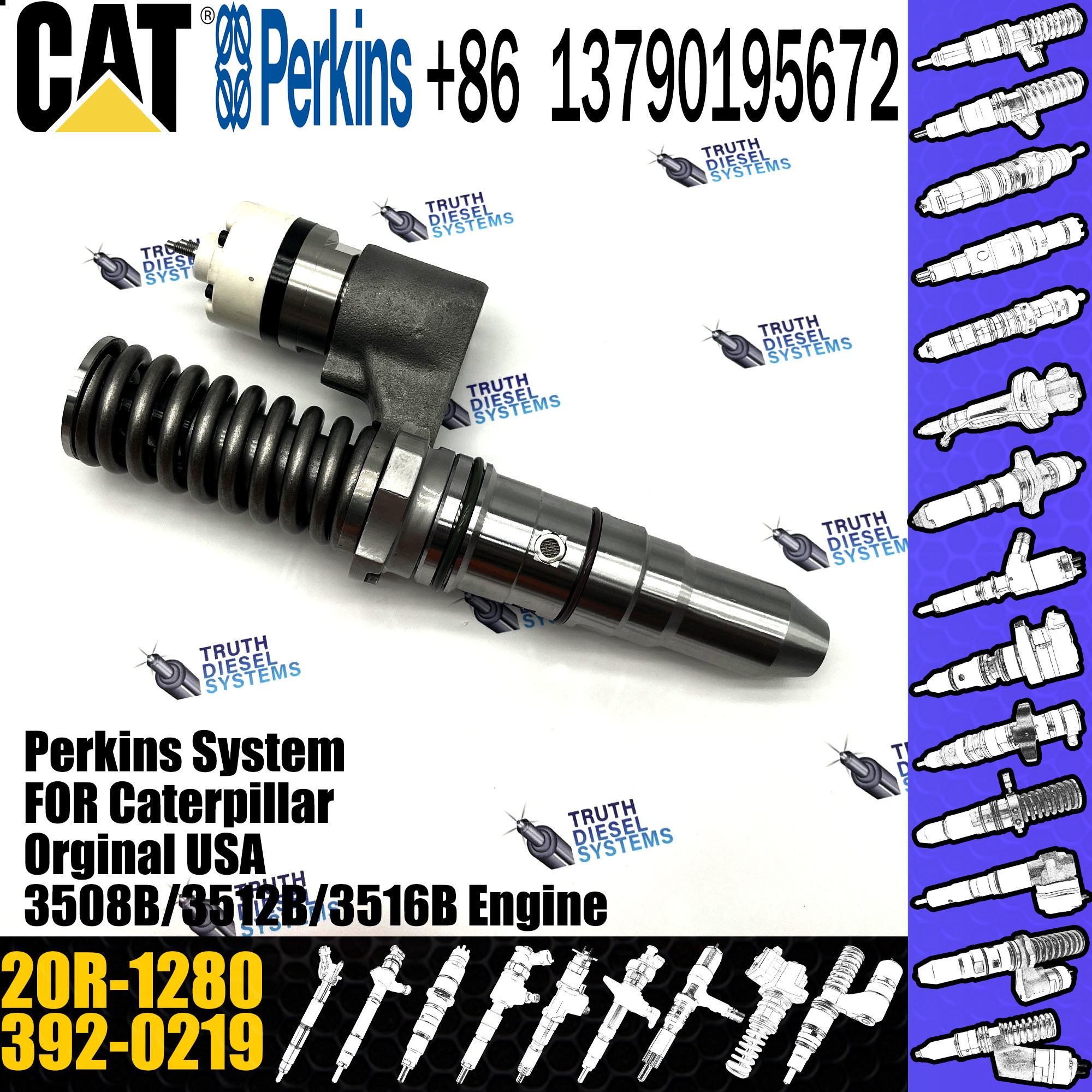 Diesel 3508C/3512C/3516C engine injector nozzles 392-0219 20R-1280 for common rail