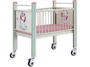China Pink Cartoon Movable Baby Bed , Steel Epoxy Baby Care Bed With Castor hospital baby bed hospital infant bed wholesale