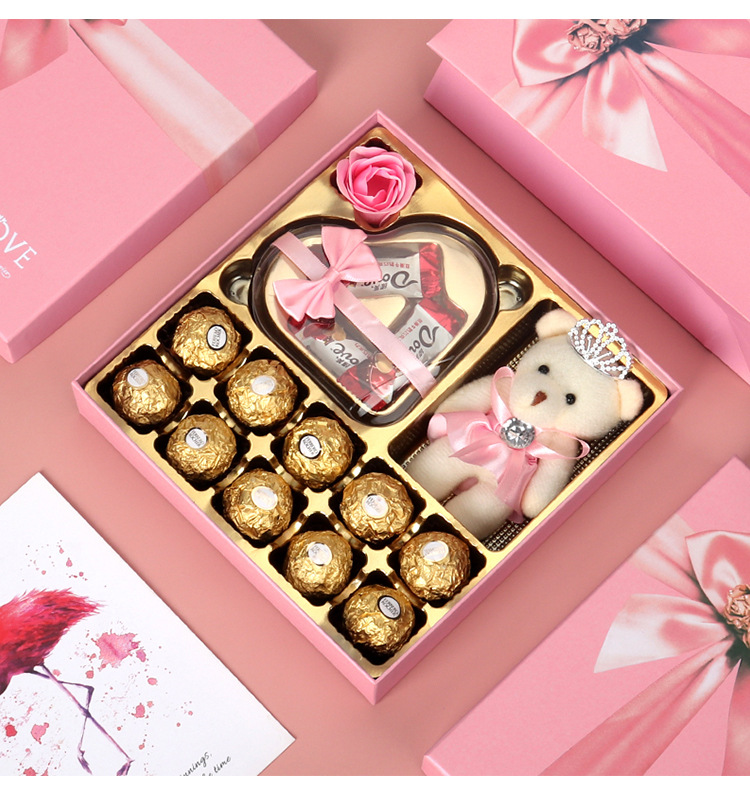 Custom Chocolate Gift Box with Inset Birthday Wedding CDandy Cookie Paper Packaging