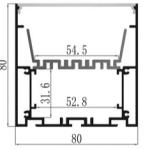 Decorative Aluminium Extrusion Profiles Suspended 80*80mm Housing For LED Lights