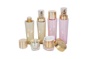 China New Colored Skincare Cosmetic Packaging Set PETG 150ml 200ml Toner Lotion Bottle 15g 50g Acrylic Cream Jar wholesale