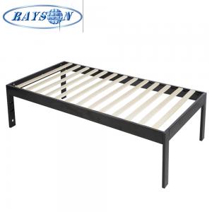 China Home And Hotel Furniture Metal Bed Frame With Wooden Slat In Box wholesale