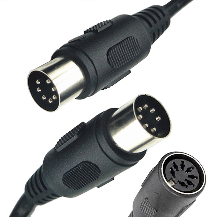 Custom Shiled Fully Connected Male to Male Female 7 Pin Din Midi Cable