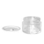 Mirror Finish Golden Colored Lid Transparent Glass Cream Jars 30g Portable
