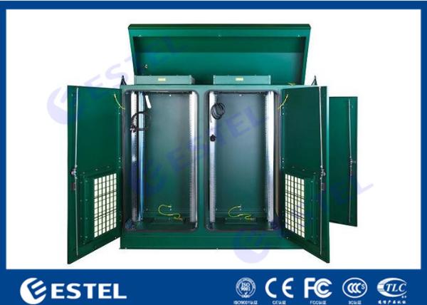 Stainless Steel IP65 Outdoor Rack Cabinet Dual Bay Integrated With Intelligent