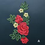 Colorful Polyester Neckline Embroidered Applique Patches / Large Embroidered
