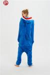Wholesale Warm Fleece Animal Heated Pajamas Cheap Sexy Adult Blue Shark Onesie