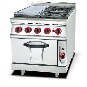 China Commercial Hotel Kitchen Equipment Gas 4 Burner With Griddle And Oven wholesale