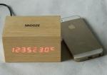 Digital Jumbo LED Wood Clock Vintage Table Wooden Alarm Clock