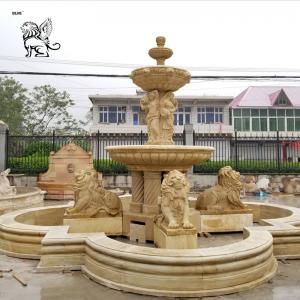 China BLVE Marble Lion Water Fountain Outdoor Natural Stone Granite Garden Fountain Modern Large Antique on sale