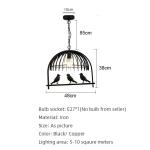 Nordic bird lights Bedroom dining room pendant lamp Amercian country droplight