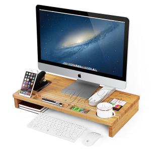 China Laptop Stand Desktop Container Bamboo Monitor Stand Riser wholesale