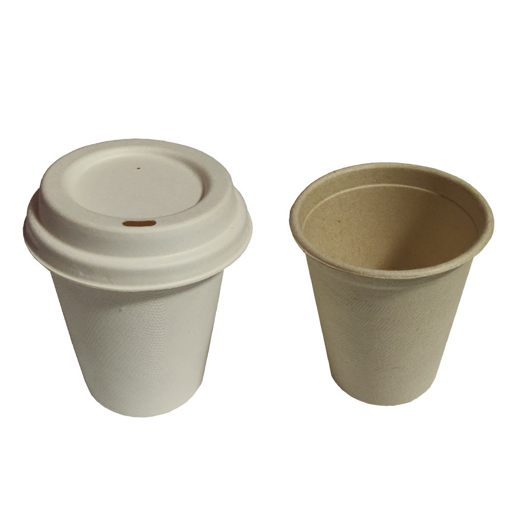 Eco Friendly Disposable Bagasse Hot Drink Coffee Cup Biodegradable With Lid