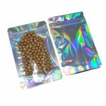 Glossy Holographic Laser Film Food Packing Pouches With Zipper