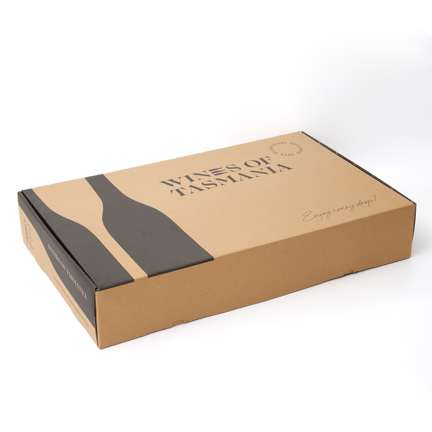 Sturdy Single Wine Bottle Gift Box Brown Corrugated Box Packaging