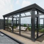 Triple Glass Sunshine Room Lightweight Aluminum Profile Sunroom With Silicone