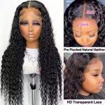 Deep Wave 13x4 13x6 HD Lace Front Human Hair Wig Brazilian Curly Preplucked Wig