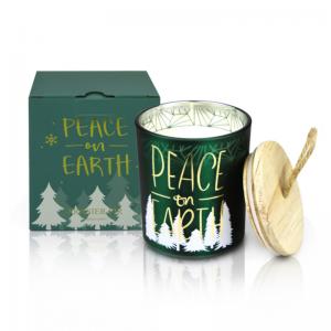 China Christmas Gift Set Fir Painted Scented Soy Jar Candles wholesale