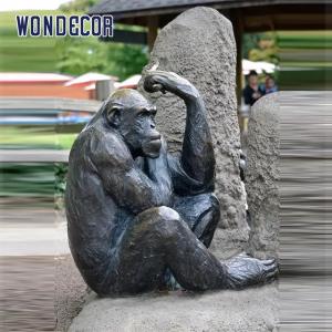 China Human sized forest metal animal decoration bronze monkey statue on sale