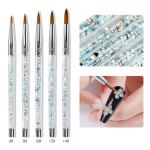 Glitter Handle Nail Art Brush Size 5-7 Kolinsky Acrylic Liquid Nail Art Tools