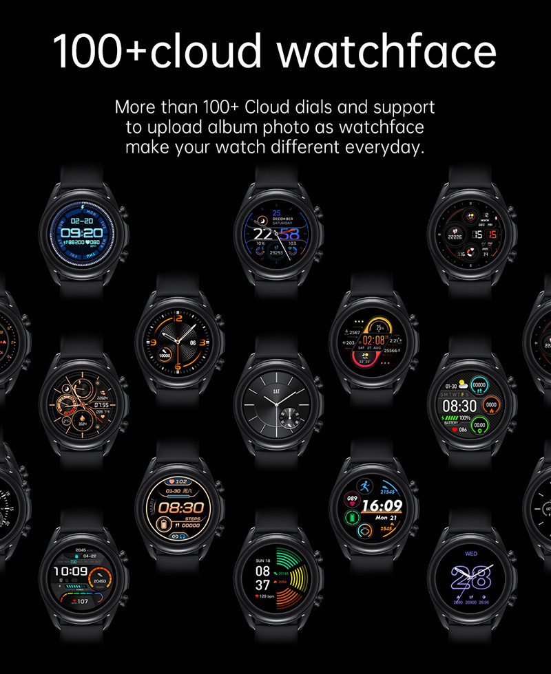 Smart Sports Bracelet Heart Rate Android Smart Watch 1.28 Full Circle Full Touch