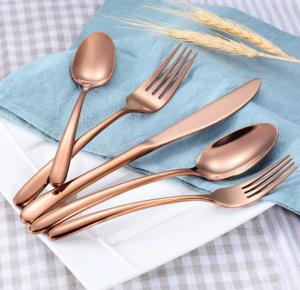 China Rose Gold Stainless Steel Cutlery Set Copper Flatware Set Kitchen Household Items wholesale
