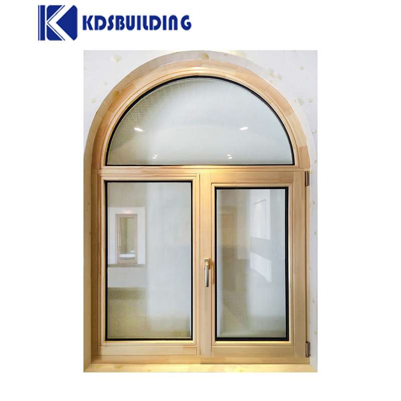 KDSBuilding Double Glass Laminated Wooden Tilt And Turn Window With Germany Hardware Round Wood Window