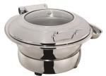 Round Stainless Steel Induction Chafing Dish Optional φ36cm Food Pan 6.0Ltr with
