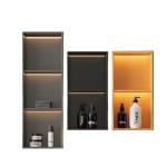 Modern Nonslip Porcelain Niche for Wedi Plastic Shower Black Color and Light