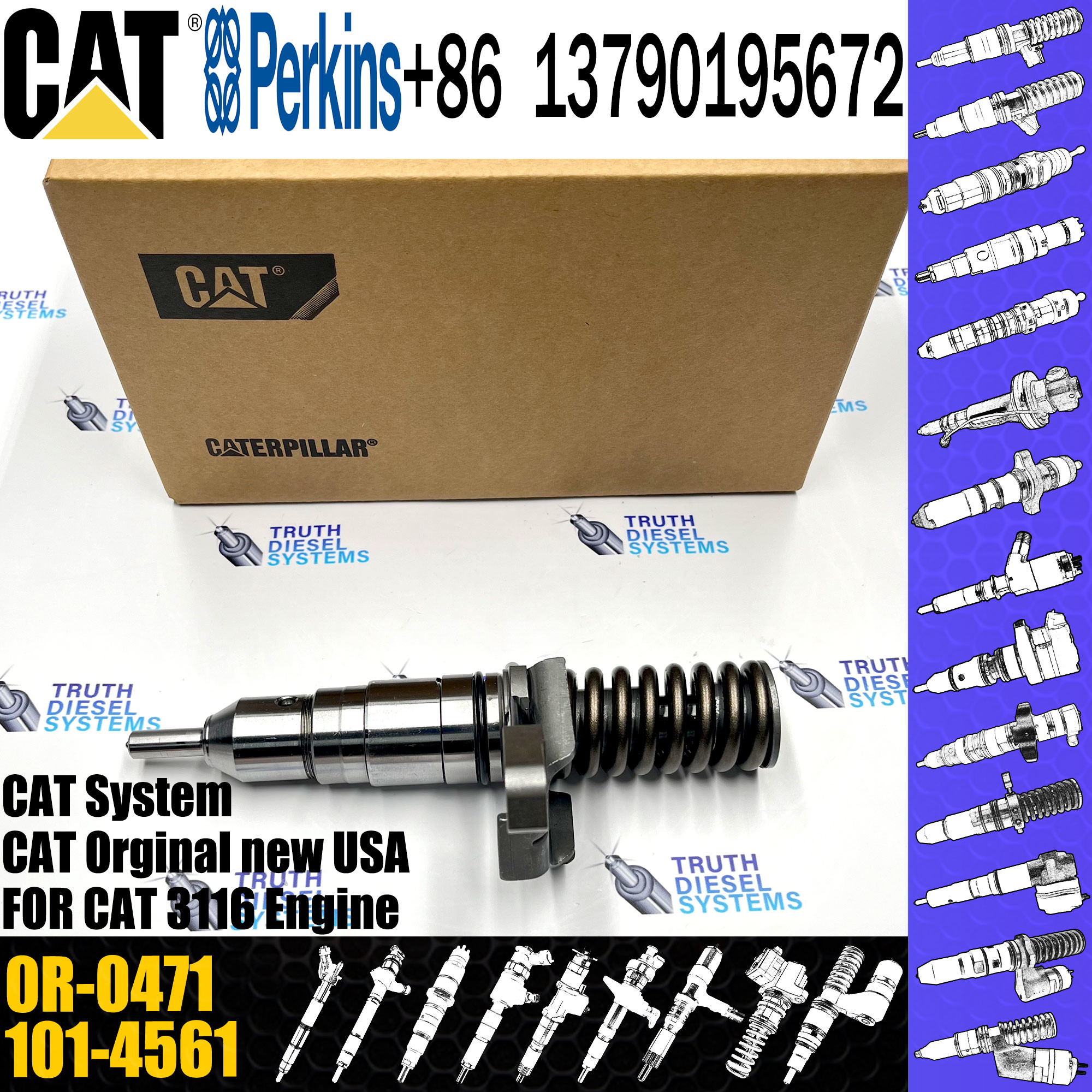 Fuel engine diesel injector for Caterpillar 3116 Engine C-A-T injector 107-7732 0R-0471 4P-2995 107-7773