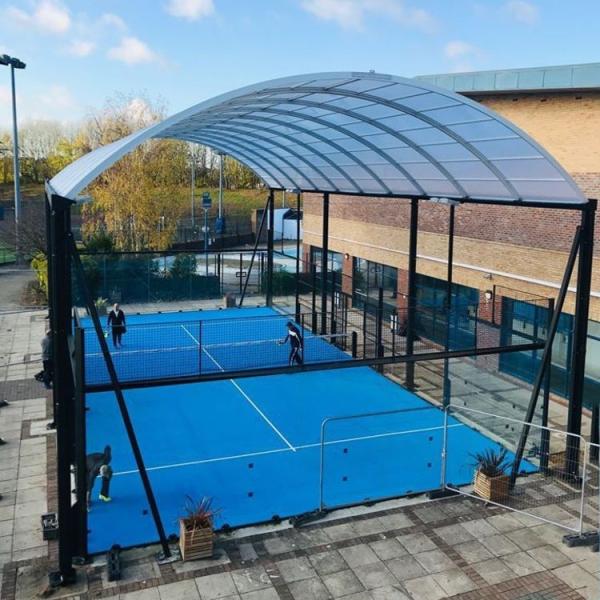 Super Panoramic Padel Court Outdoor Public Tennis Courts Customized Tennis Blue