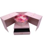Magic Cube Heart Shaped Flower Box , Preserved Roses In Heart Box