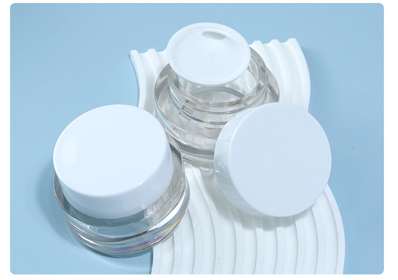 Transparent 50G Acrylic Double Wall Jar for Cosmetic Cream PETG Base Material