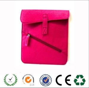 China Custom purple green yellow felt laptop bag with front zipper pockets wholesale